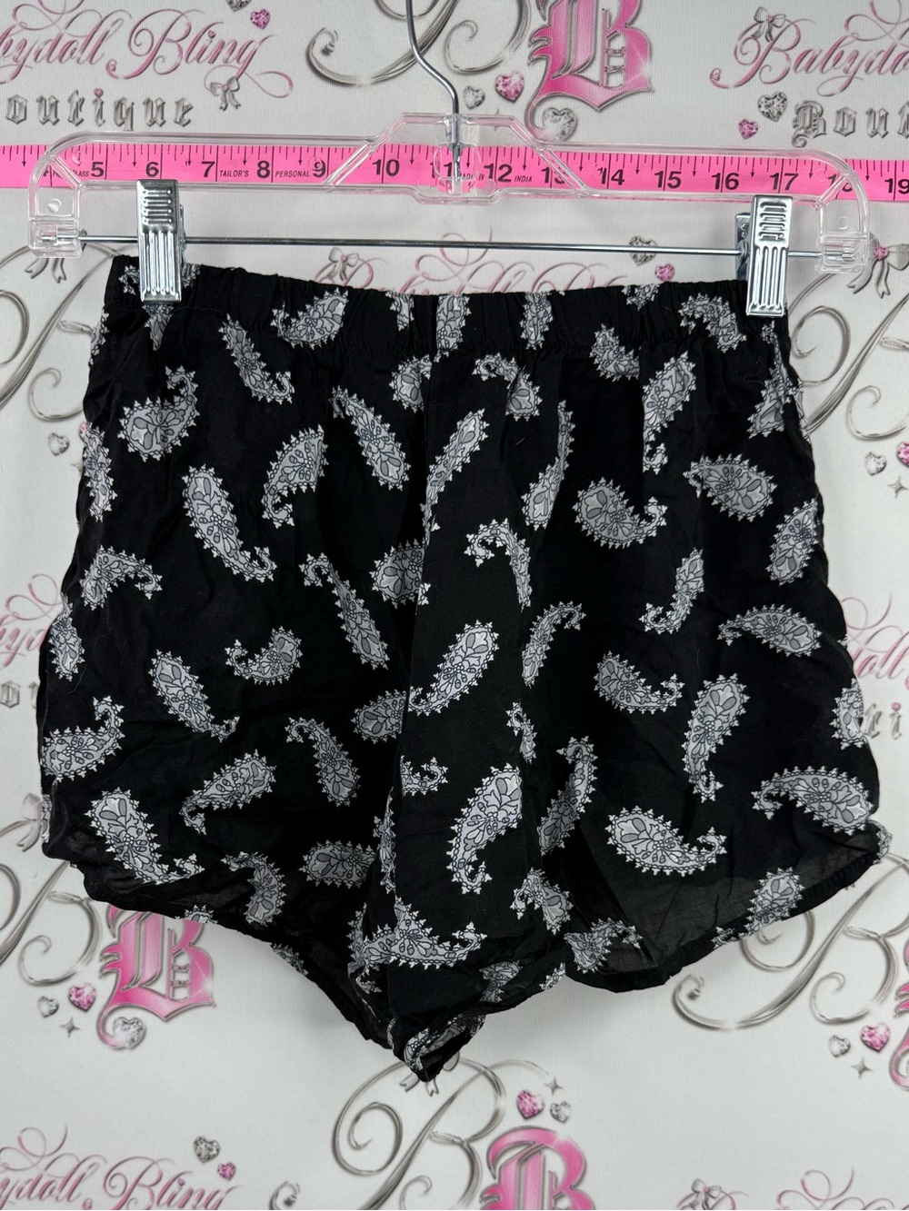 Brandy Melville shorts flowy Black Paisley Athletic Shorts